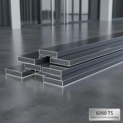 6060 T5 فلز آلومینیومی فلیت درجه معماری با فرآوری آنودیزه کننده عالی برای قاب درب پنجره و دیوارهای پرده