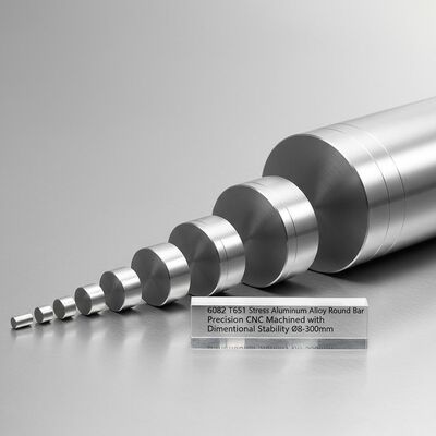 6082 T651 میله آلومینیومی گرد با تنش زدایی شده، ماشینکاری دقیق CNC با تلرانس تنگ h8/h9