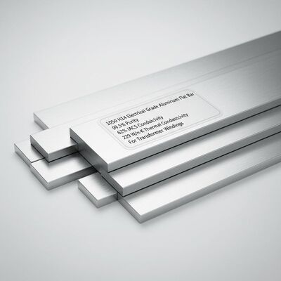 1050 H14 آلیاژ آلومینیوم درجه الکتریکی تخت با خلوص 99.5% و رسانایی 62% IACS برای سیمپیچ ترانسفورماتور