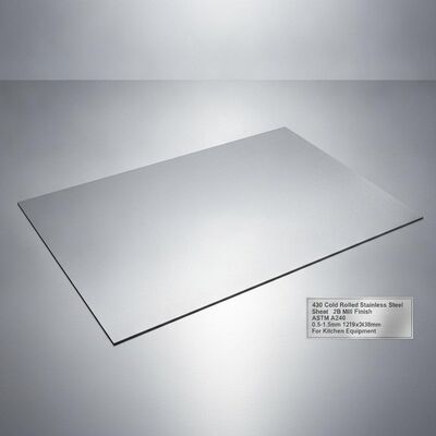 430 ورق فولاد ضد زنگ با 2B Mill Finish 0.5-1.5mm ضخامت و 1219x2438mm اندازه برای تجهیزات آشپزخانه
