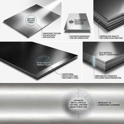 8K Super Mirror Finish 304 ورق فولاد ضد زنگ با بازتاب 95٪ و مقاومت در برابر خوردگی 304 بستر برای پوشش آسانسور
