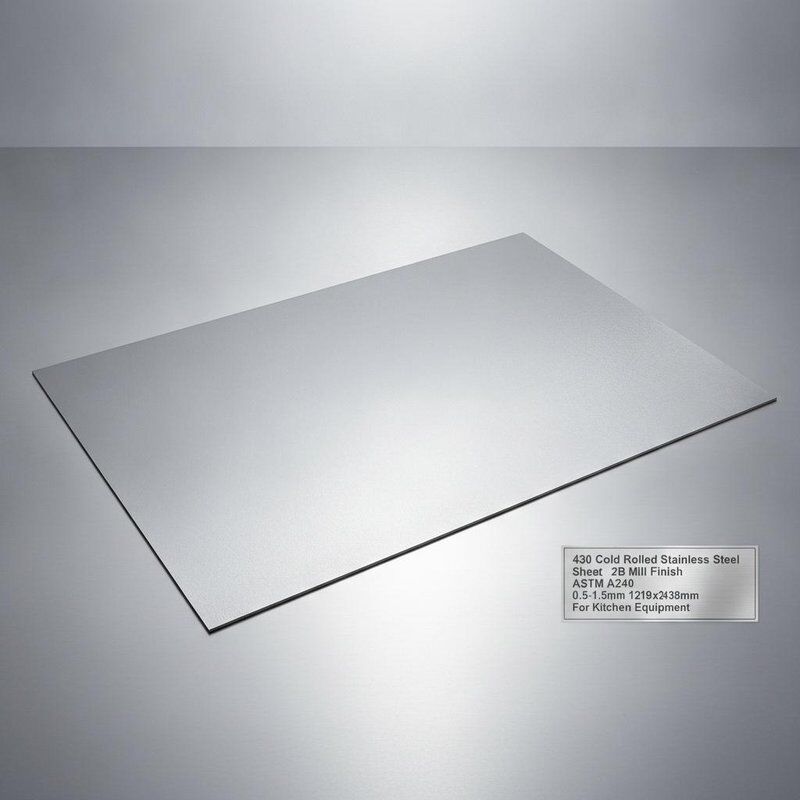 430 ورق فولاد ضد زنگ با 2B Mill Finish 0.5-1.5mm ضخامت و 1219x2438mm اندازه برای تجهیزات آشپزخانه