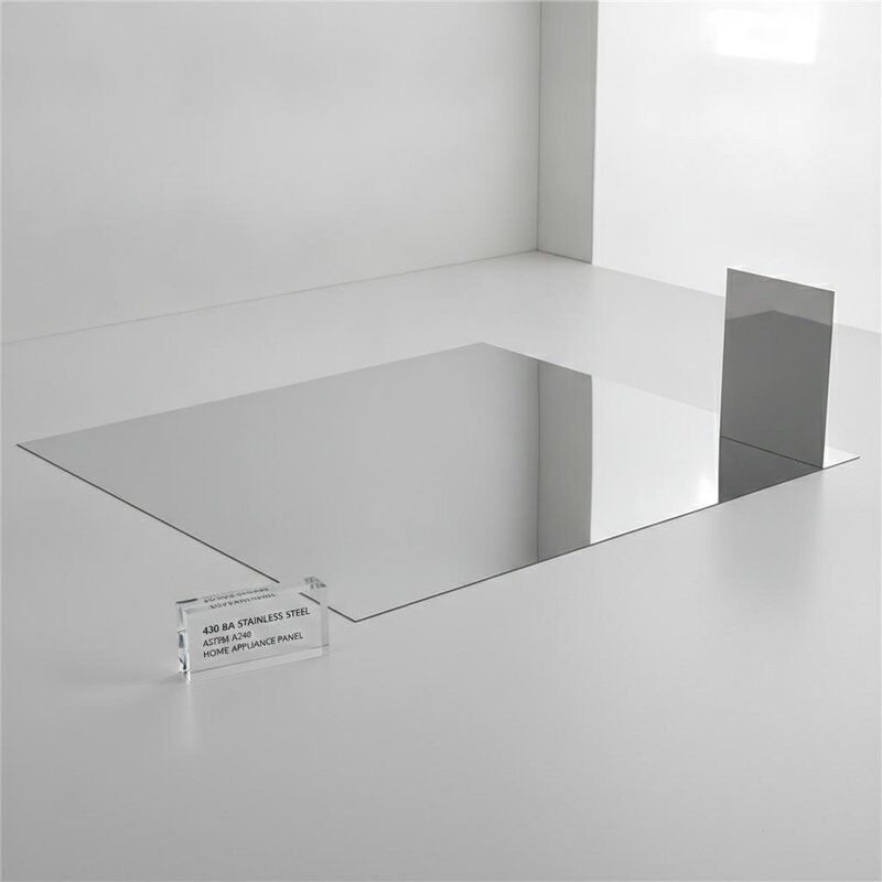 430 برگه ی فولادی ضد زنگ روشن با رنگ آمیزی BA 0.3-1.0mm 1000x2000mm برای صفحه ی لوازم خانگی